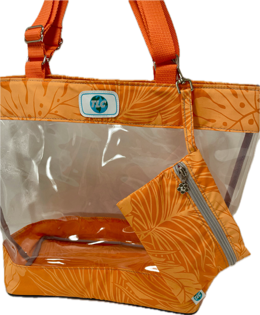 CST- Lava Hawaiian Print Clear Stadium Tote Bag