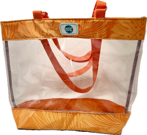 CST- Lava Hawaiian Print Clear Stadium Tote Bag