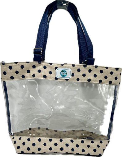 CST- Navy Dots Clear Stadium Tote Bag