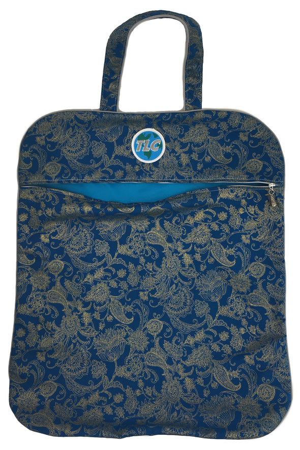 LB- Lightweight Teal Toile Metallic Laundry Bag
