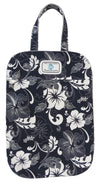 LB- Ultra Lightweight White Hibiscus (Navy) Laundry Bag