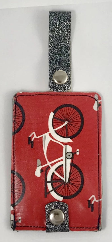 LTD- Retro Red Bike Luggage Tag Duo