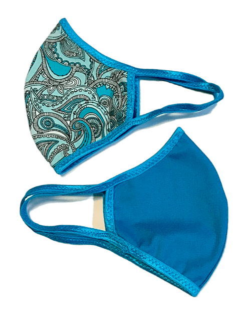 TLC Face Mask - Turquoise Paisley Ultra Lightweight